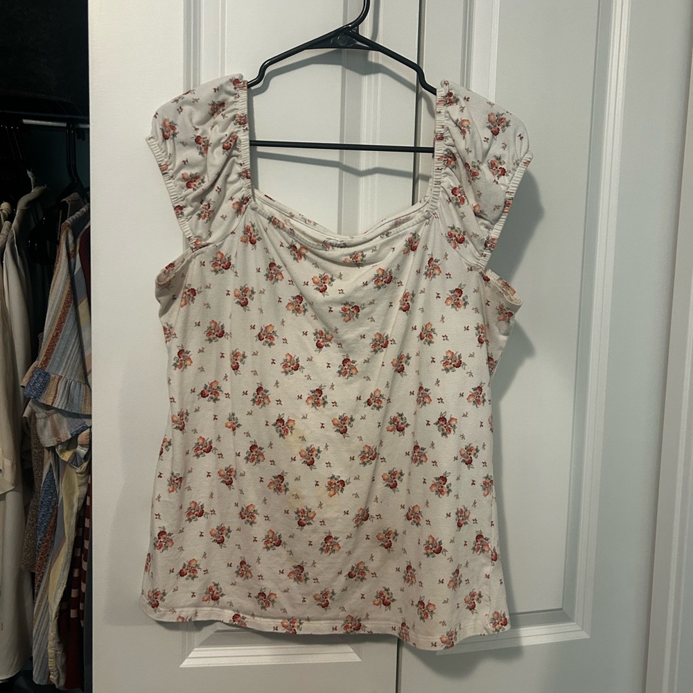 Maurices Cream Floral Blouse